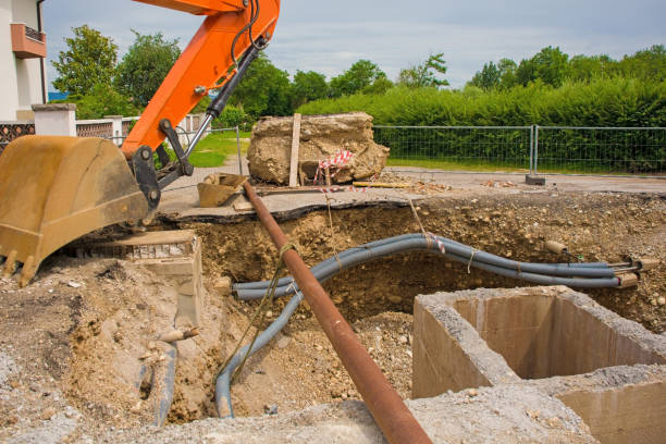 Tranchée pour système d'assainissement